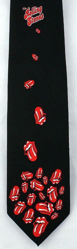 English Rock Band Logo - New Rolling Stones Tongues Mens Neck Tie English Rock Band Logo ...