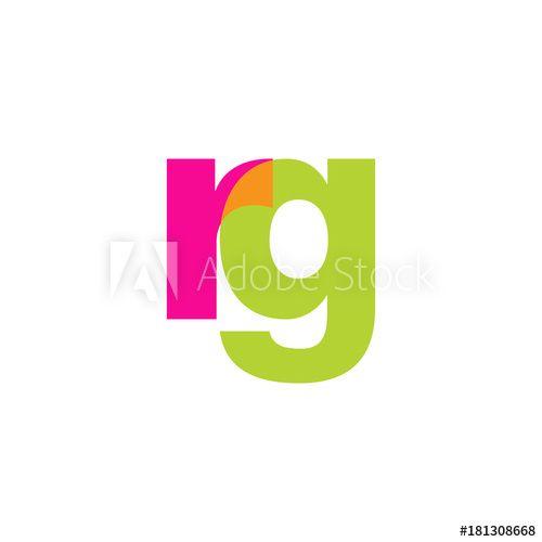RG in Orange Circle Logo - Initial letter rg, overlapping transparent lowercase logo, modern