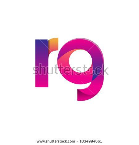 RG in Orange Circle Logo - Initial Letter RG Logo Lowercase, magenta and orange, Modern