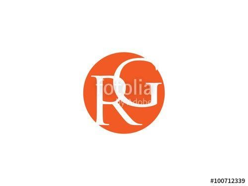 RG in Orange Circle Logo - Double RG letter logo