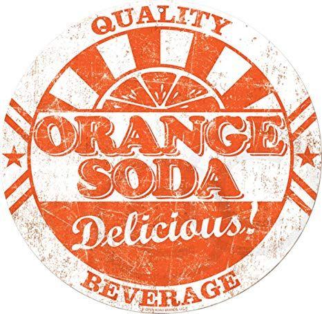 RG in Orange Circle Logo - signs Drink Orange soda bottle cap Reproduction Metal 8