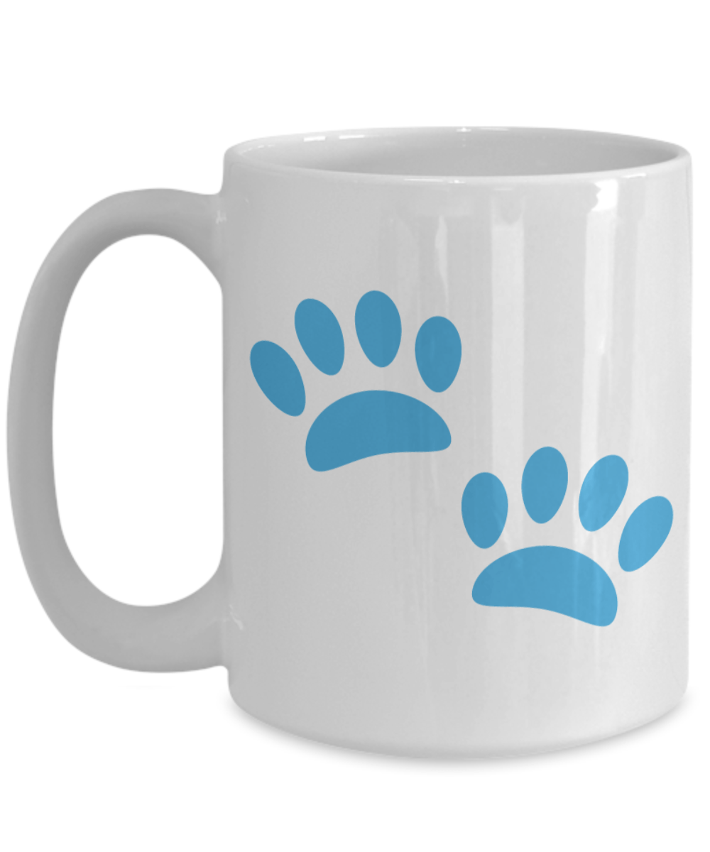 Blue Bear Paw Logo - Emoji Blue Bear Paws 15 Oz