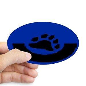 Blue Bear Paw Logo - Bear Paw Pride Stickers - CafePress