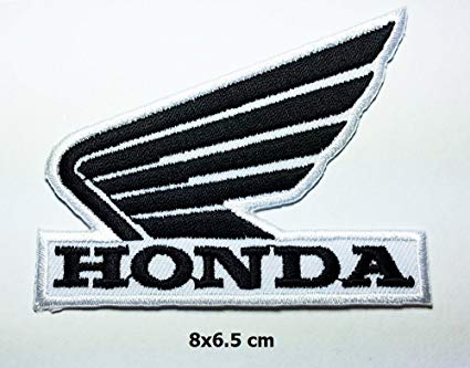 Honda Biker Logo - Black on White Honda Wing Patch Motorcycle Biker Patch