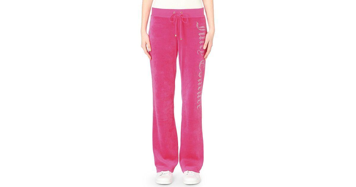 Couture Crown Logo - Juicy Couture Crown Logo Velvet Jogging Bottoms in Pink - Lyst