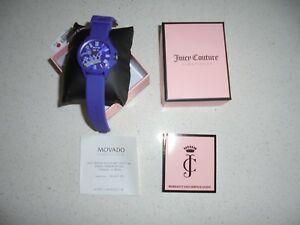 Couture Crown Logo - WOMENS JUICY COUTURE PURPLE CROWN LOGO FACE SILICONE WATCH