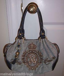Couture Crown Logo - NWT Juicy Couture Baby Fluffy Bag STUDDED CROWN LOGO CREST GREY ...