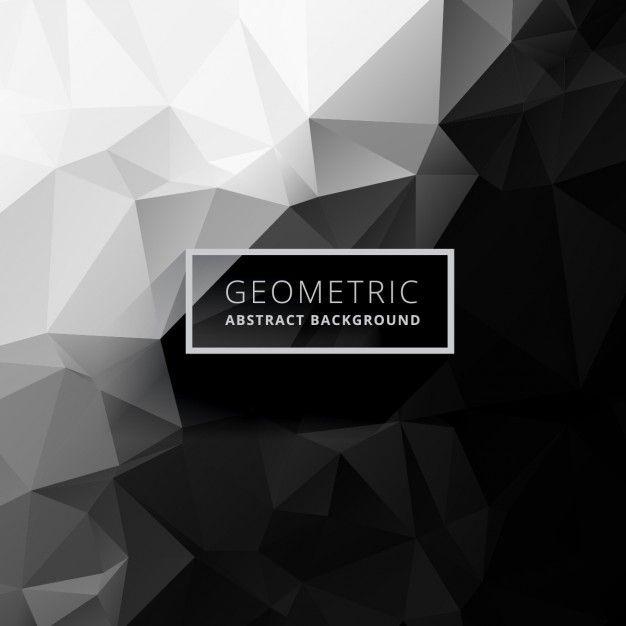 Abstract Black and White Logo - Black and white low poly background Vector | Free Download