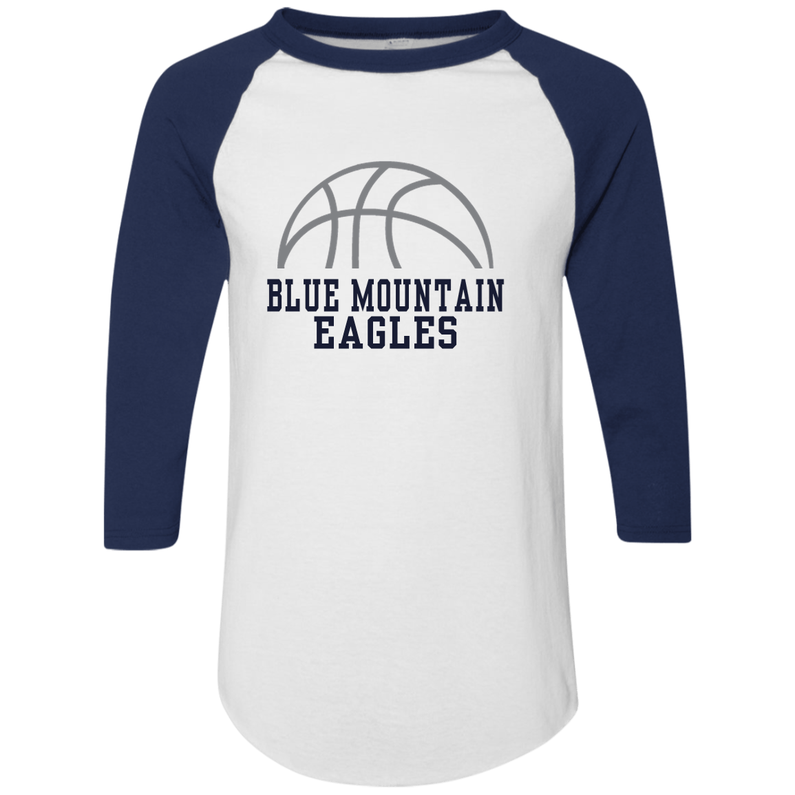 Blue Mountain Eagles Logo - Blue Mountain High School Adult Colorblock Raglan Jersey