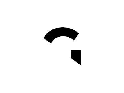 Abstract Black and White Logo - G for Gladiator: negative space helmet / monogram / logo symbol