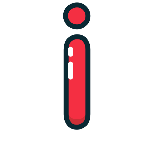 Red Lowercase'i Logo - I, letter, lowercase, red icon
