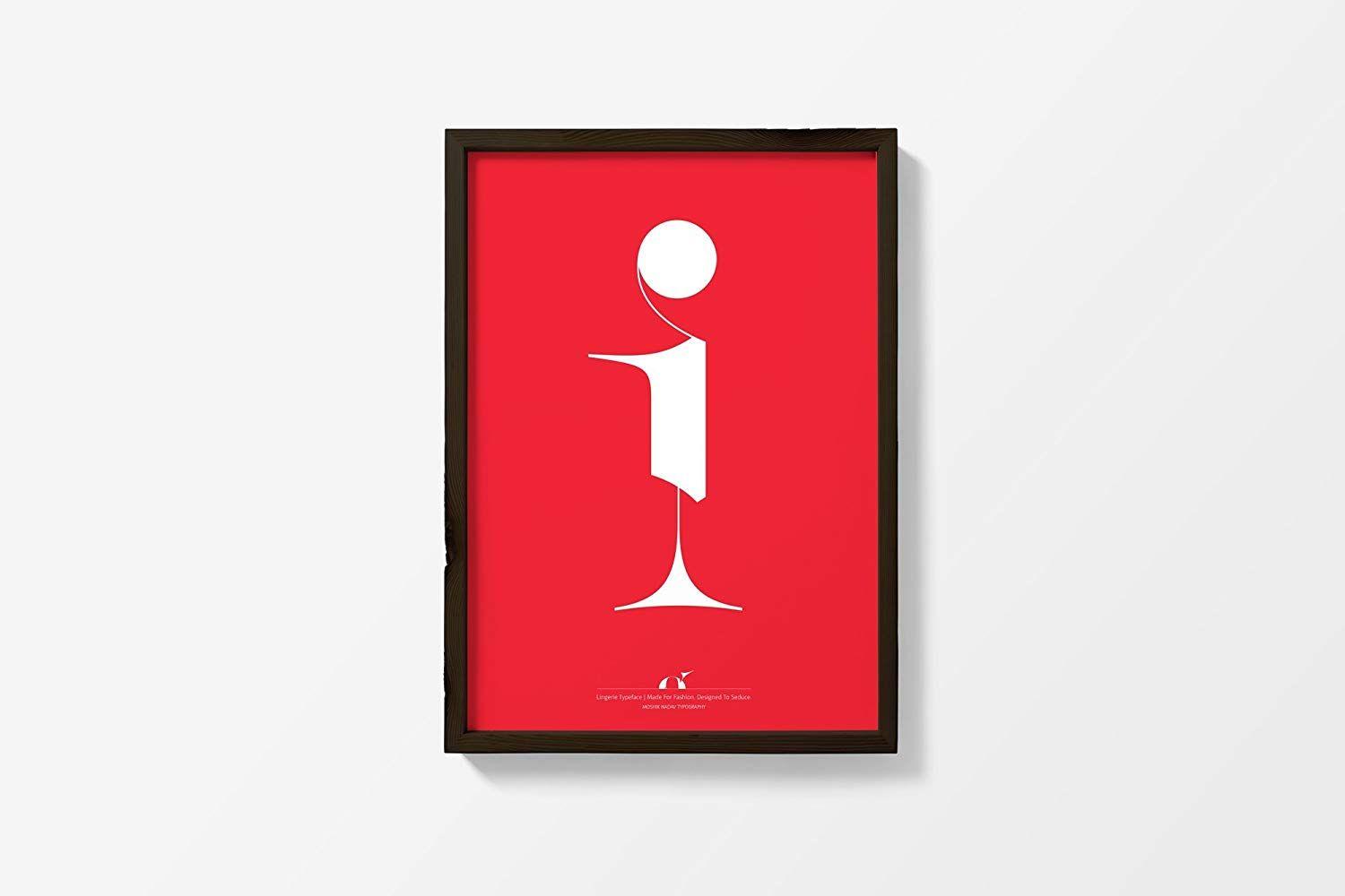 Red Lowercase'i Logo - Lingerie Typeface Lowercase I Poster: Posters & Prints
