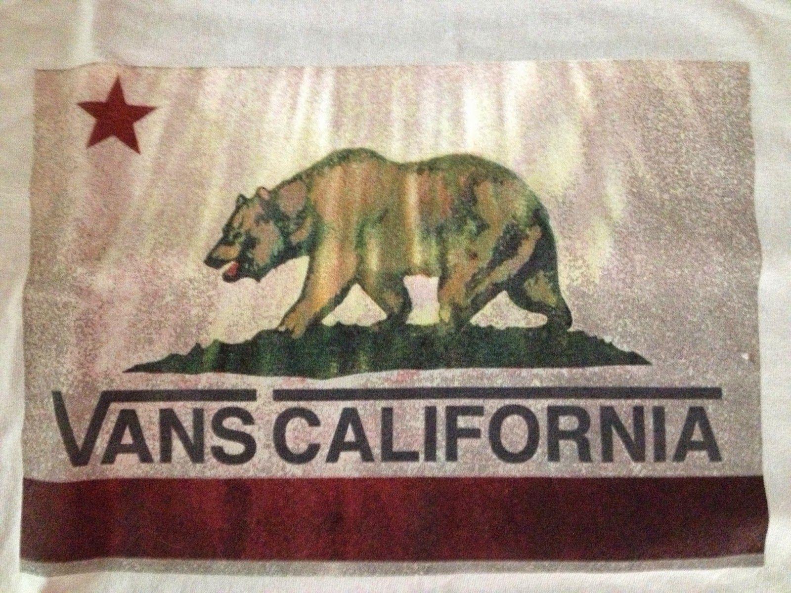 Vans California Logo - VANS California Bear Flag T Shirt. Bear Flag Museum