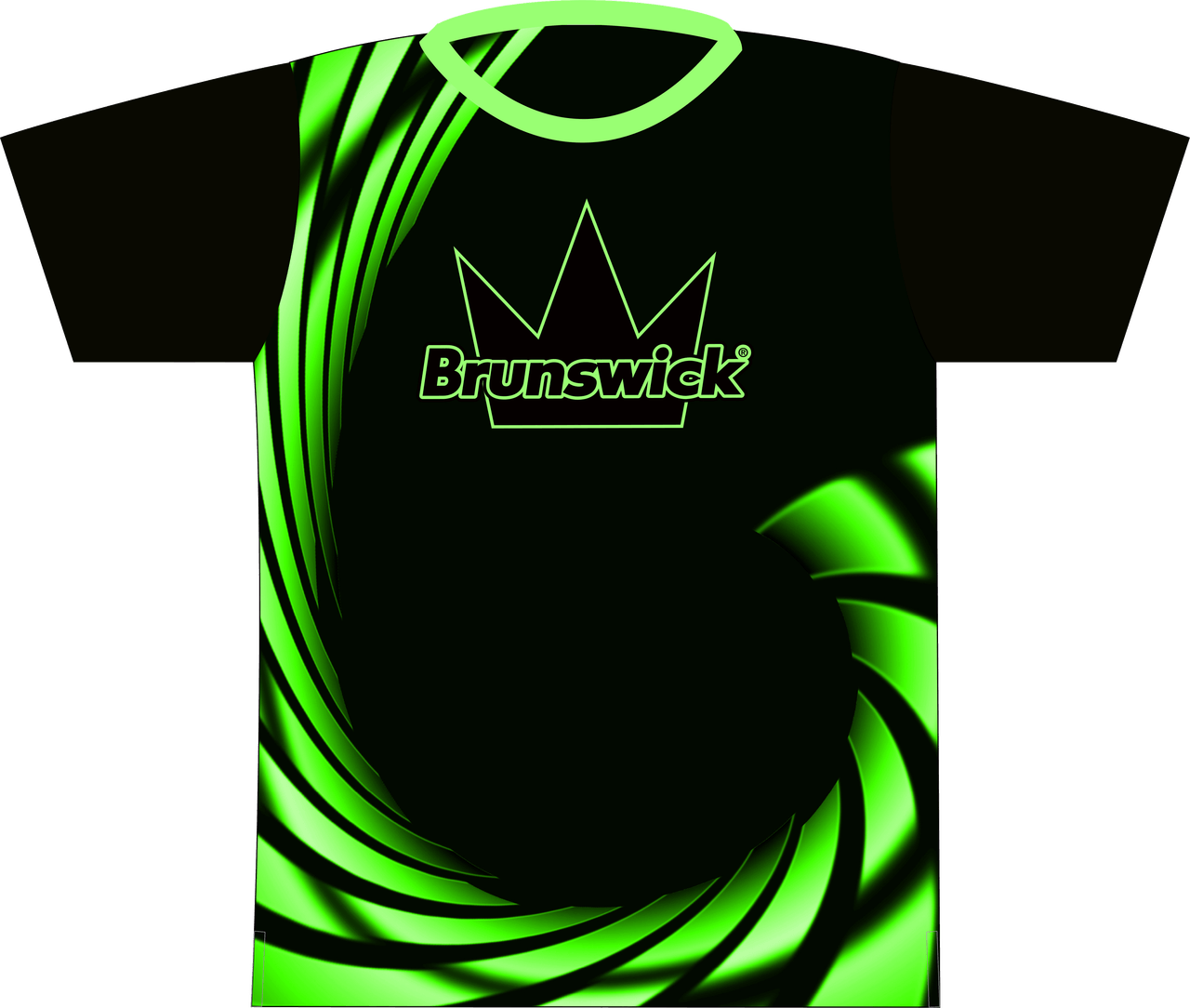 Black and Green Swirl Logo - Brunswick Black/Green Swirl EXPRESS Dye Sublimated Jersey - Logo ...
