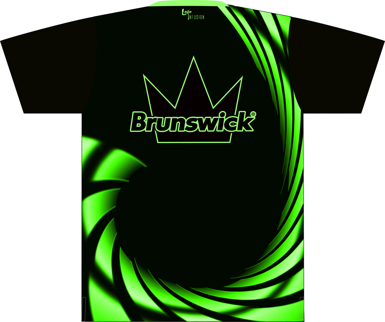 Black and Green Swirl Logo - Brunswick Black/Green Swirl EXPRESS Dye Sublimated Jersey - Logo ...
