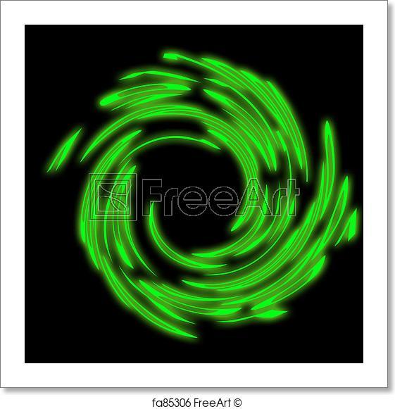 Black and Green Swirl Logo - Free Art Print Of Swirl. Abstract Black Green Glowing Swirl