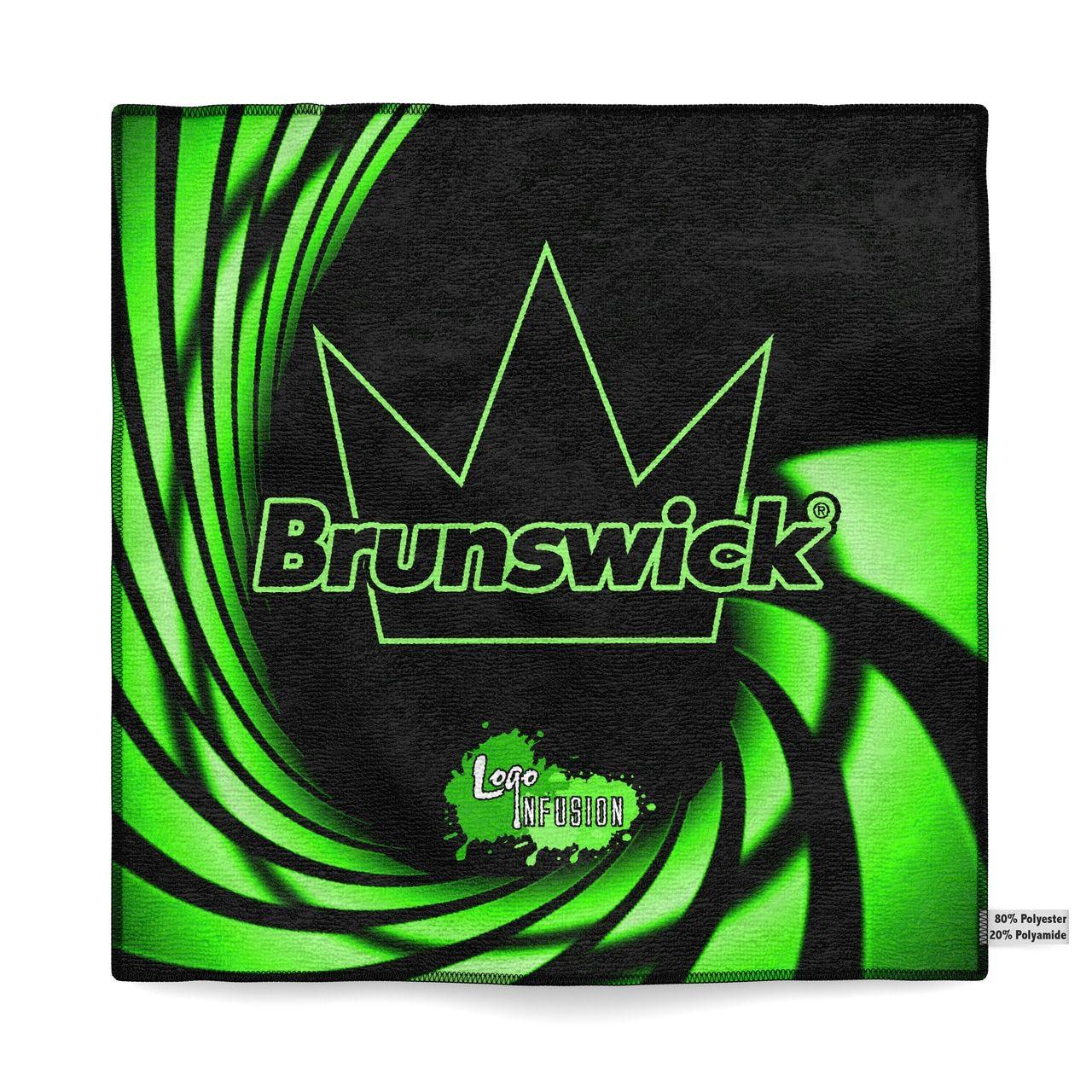 Black and Green Swirl Logo - Brunswick Black/Green Swirl Sublimated Towel - Logo Infusion
