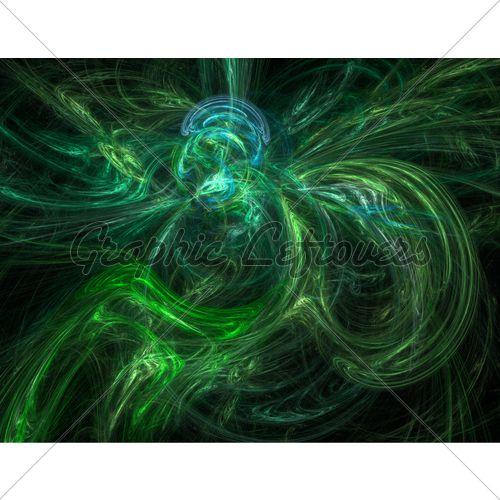 Black and Green Swirl Logo - Abstract Green Swirls On Black · GL Stock Image