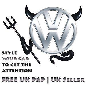 V w Logo - Details about Black 3D Devil Car Logo Emblem Decal Badge Sticker for VW Volkswagen BMW Toyota