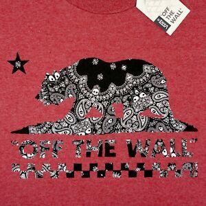 Vans California Logo - New VANS Off the Wall Bandana Paisley California Bear Logo Red T ...