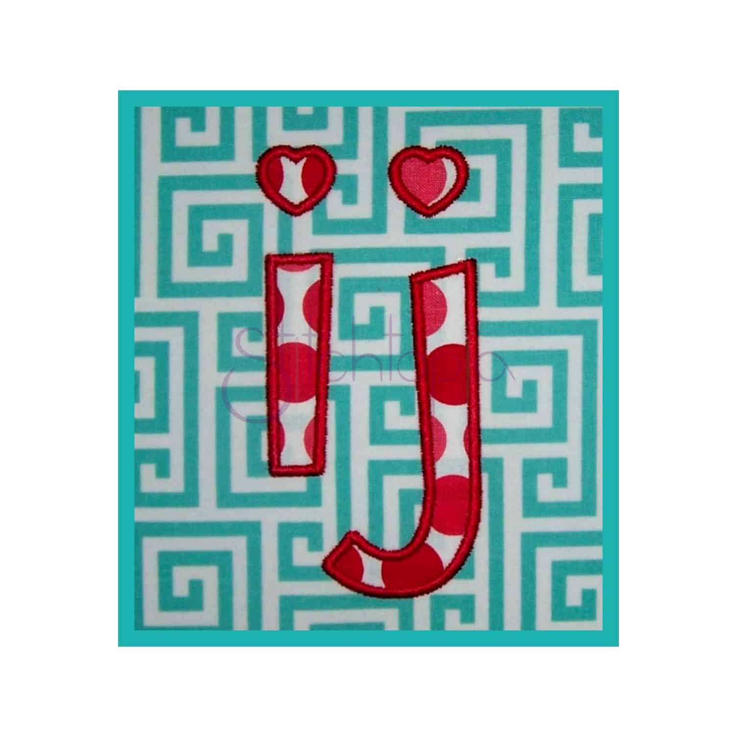 Red Lowercase'i Logo - Free applique font Dr Soos lowercase i and j instant download