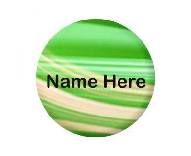 Black and Green Swirl Logo - Green Swirl with Black Text Name Badges - colours alone can say so ...