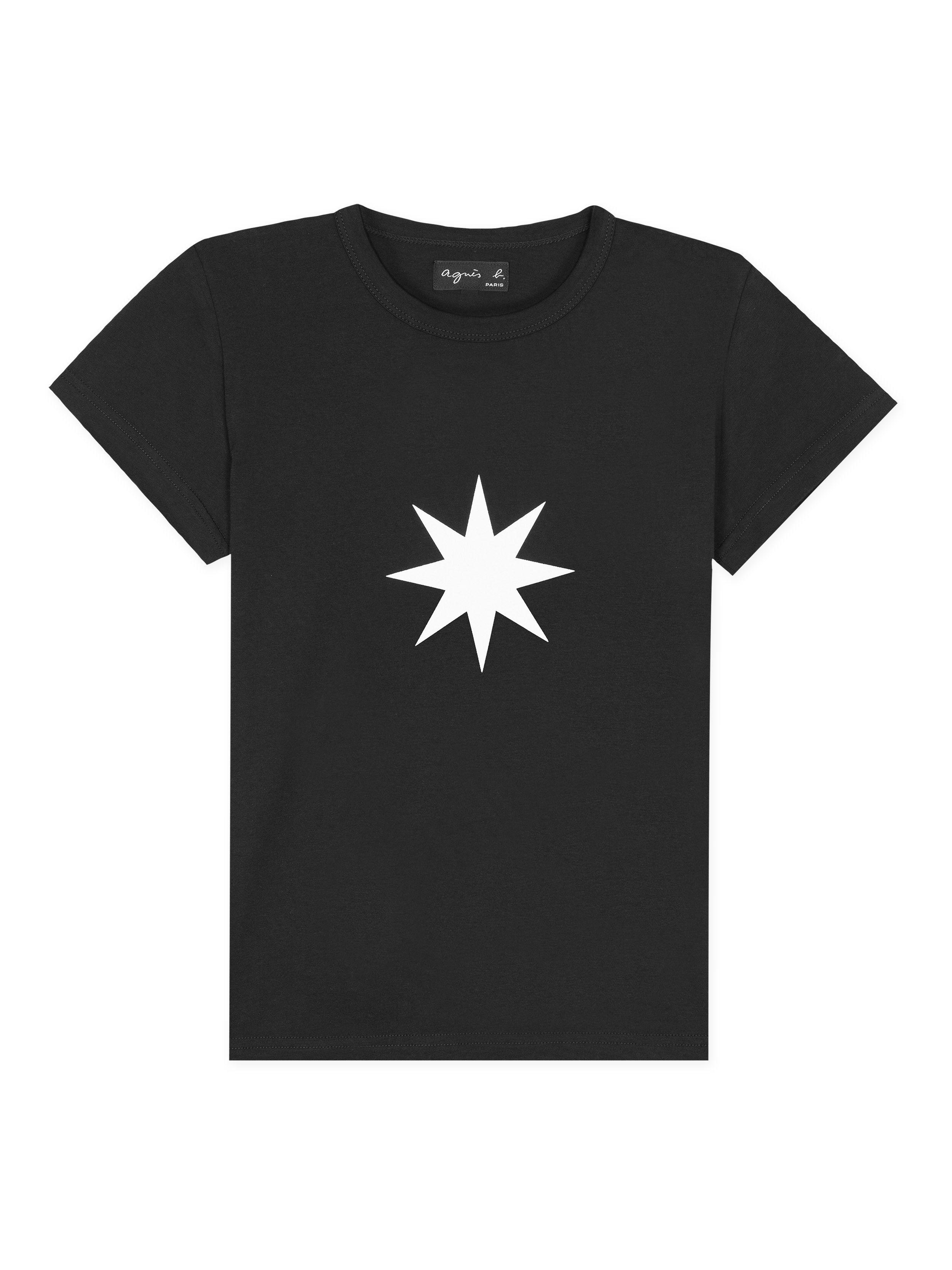 Star Shirt Company Logo - Black Short Sleeves White Star T Shirt. Agnès B