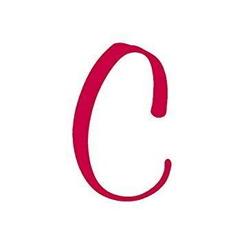 Red Cursive C Logo - Mural Cursive Font C Initial Decal Sticker