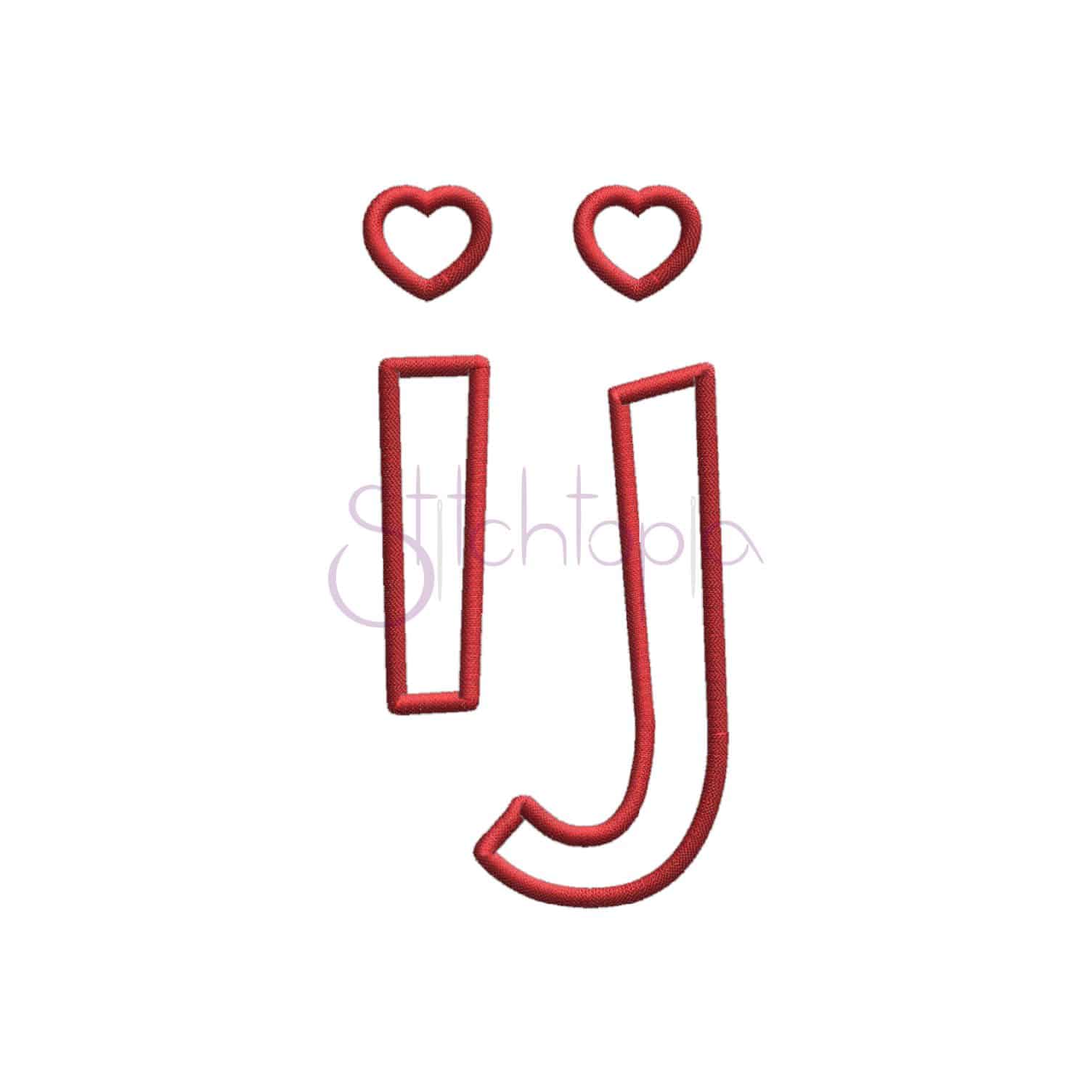 Red Lowercase'i Logo - Free applique font Dr Soos lowercase i and j instant download