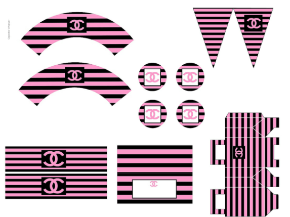 Classy Pink Chanel Logo - Classy & Fabulous coco chanel party printables in pink black and ...