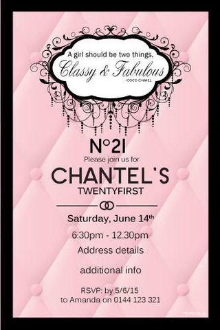Classy Pink Chanel Logo - Chanel Birthday Invitation - Classy & Fabulous | 21st Birthday ...