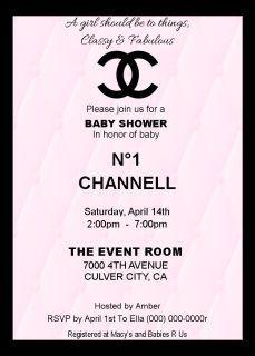 Classy Pink Chanel Logo - Coco Chanel Inspired Baby Shower Pink and Black Leather Graphic