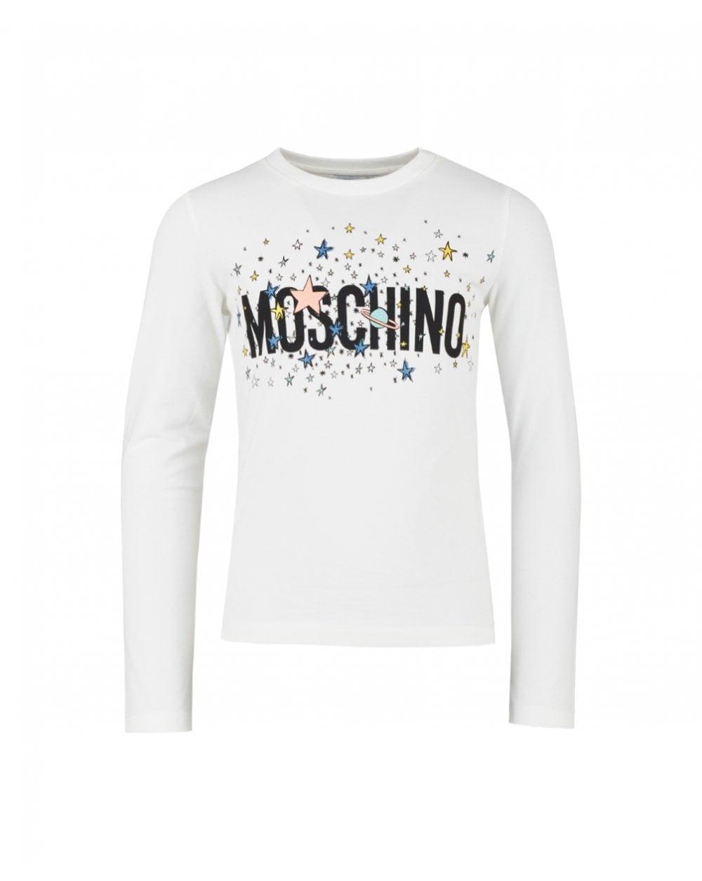 Star Shirt Company Logo - Moschino Star Logo Long Sleeved T-shirt - Junior from Psyche UK