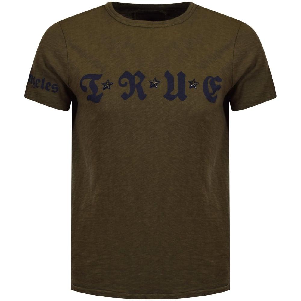 Star Shirt Company Logo - TRUE RELIGION True Religion Khaki Star Logo T-Shirt - Men from ...