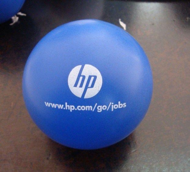 Stress Ball with Logo - 6.3cm dia custom logo pu material round stress ball, anti stress ...