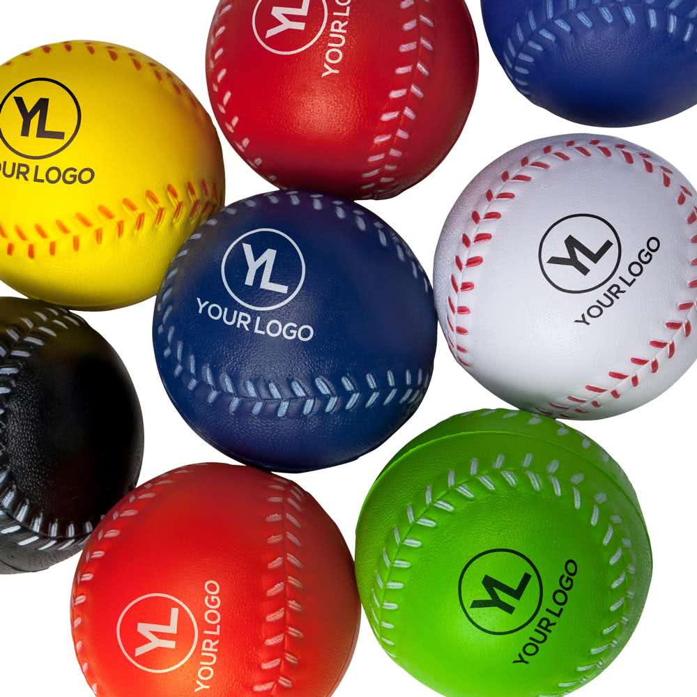 Stress Ball with Logo - Promotional Custom Baseball Stress Balls with Custom Logo for $0.754 Ea