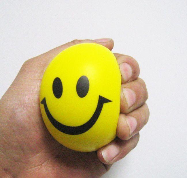 Stress Ball with Logo - OEM 6.3cm dia custom logo pu material smiley face stress ball, anti ...