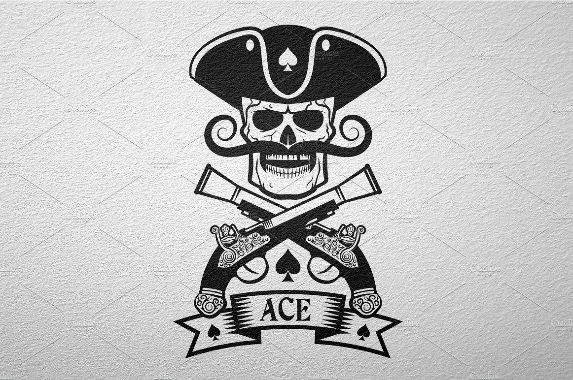 Pirates Logo - Pirate logo with pistols Logo Templates Creative Market