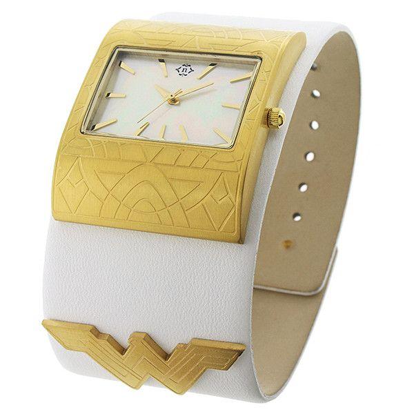 Square Watches with Company Logo - A Classic Time Watch Company, Inc. White Square Wonder Woman Watch