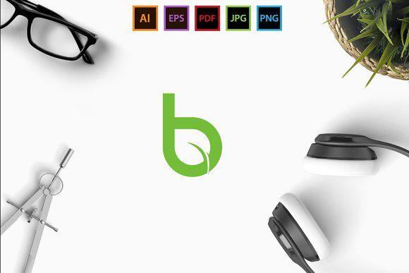Leaf Letter B Logo - b Leaf Logo Templates Creative Market