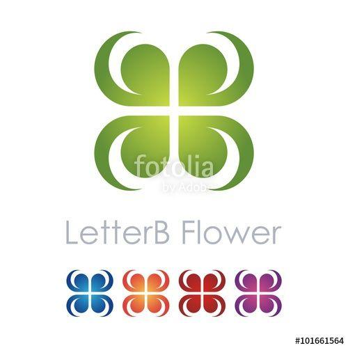 Leaf Letter B Logo - Letter B Design Logo - Flower Design Logo Vector 
