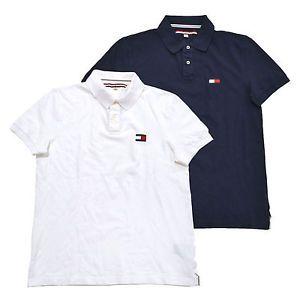 Large Polo Logo - Tommy Hilfiger Mens Polo Shirt Mesh Knit Flag Logo Large Short