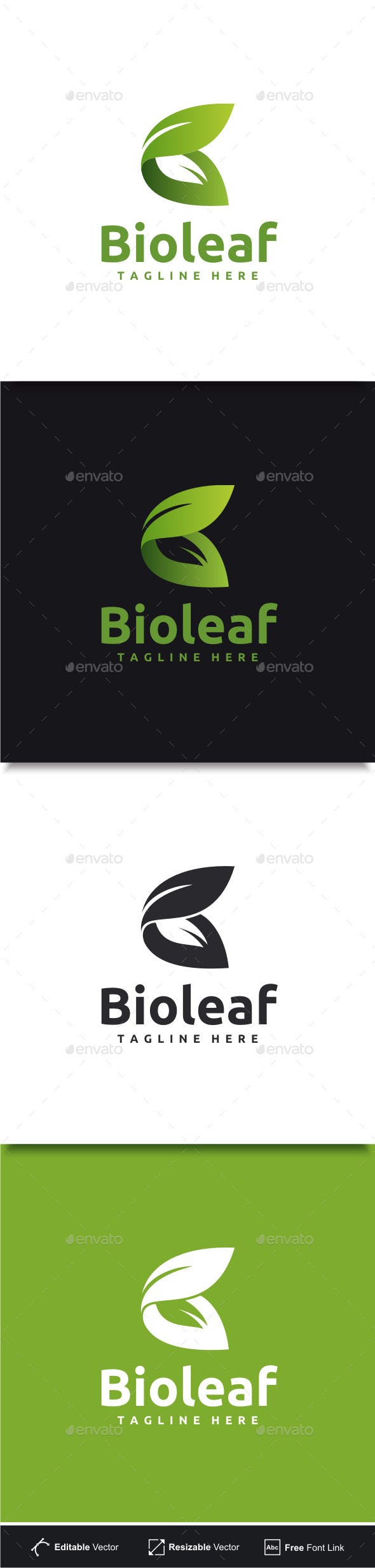 Leaf Letter B Logo - Bio Leaf B Logo