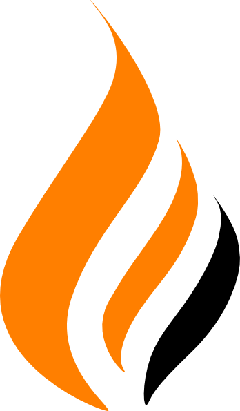 Flame Orange with Black Logo - Orange flame Logos