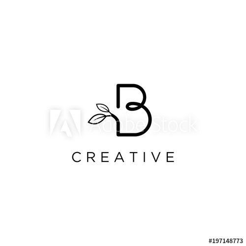 Leaf Letter B Logo - sophisticated luxury logos, concept logo leaf letter B, natural ...
