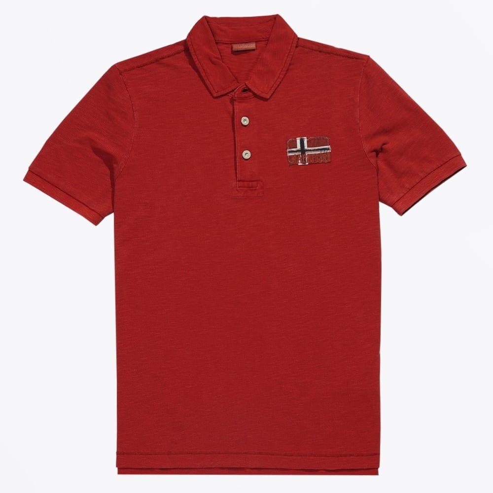 Large Polo Logo - Esau Large Logo Polo - Red Apple | Polo Shirts | Mens Polo | Napapijri