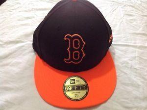 Flame Orange with Black Logo - Men's Black Flame Orange Boston Red Sox Low Crown Pop 59fifty Fitted