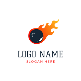 Flame Orange with Black Logo - Free Flame Logo Designs. DesignEvo Logo Maker