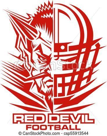 Red Devils Football Logo - red devil football - csp55913544 | earl ferguson clipart | Football ...