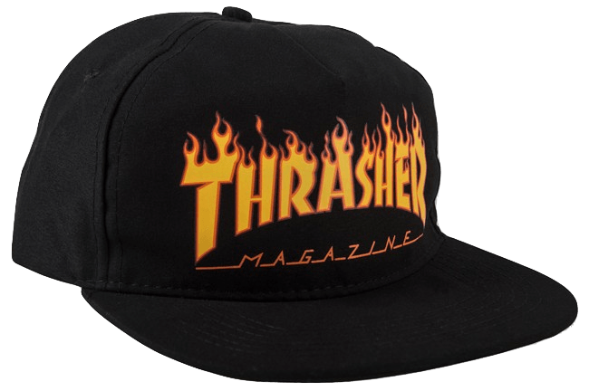Flame Orange with Black Logo - HATS / THRASHER / FLAME LOGO - BLACK – Exodus Skate Shop
